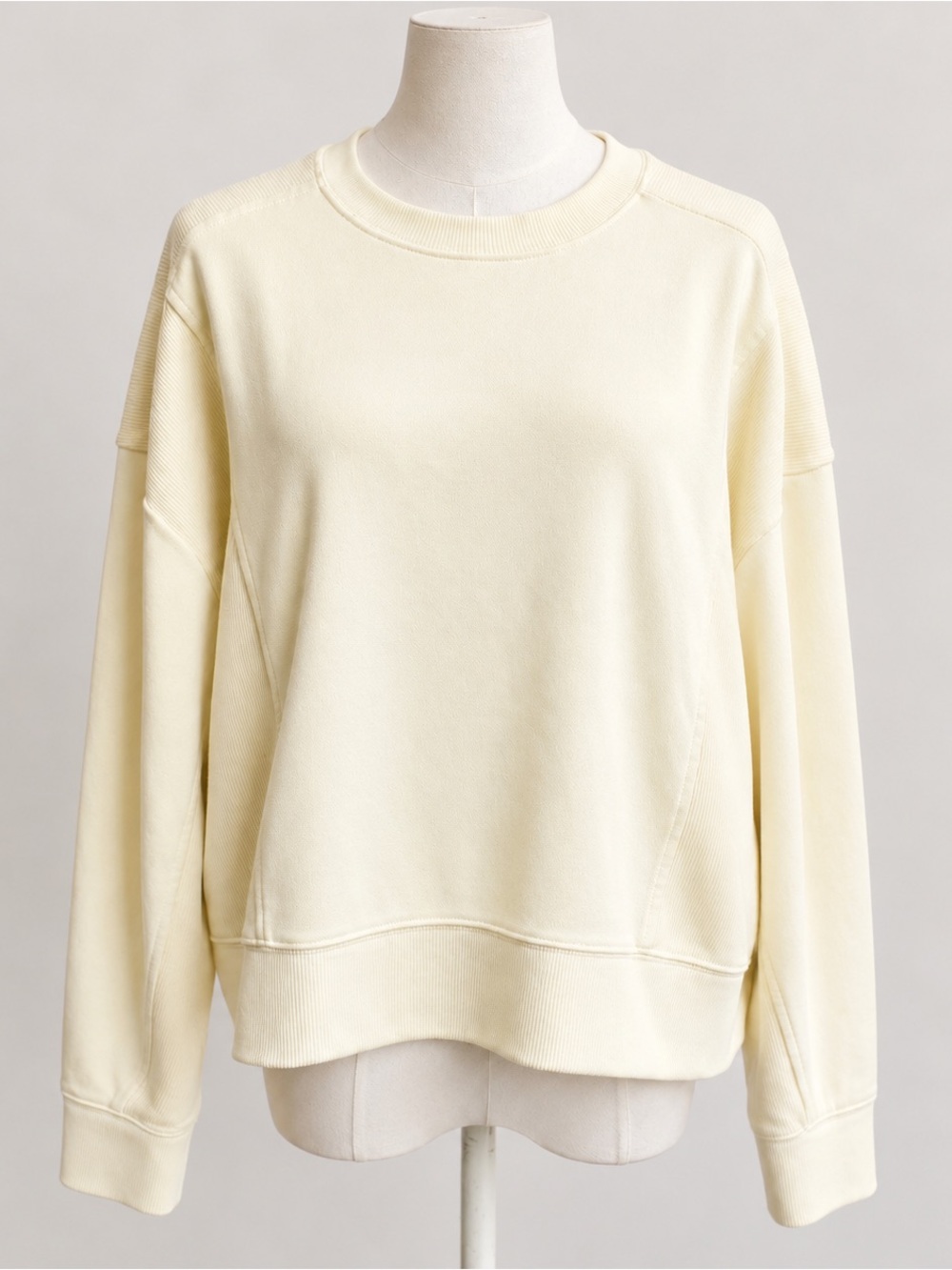 Athleta Modal Sweatshirt Womens L Butter Yellow Athleisure Casual